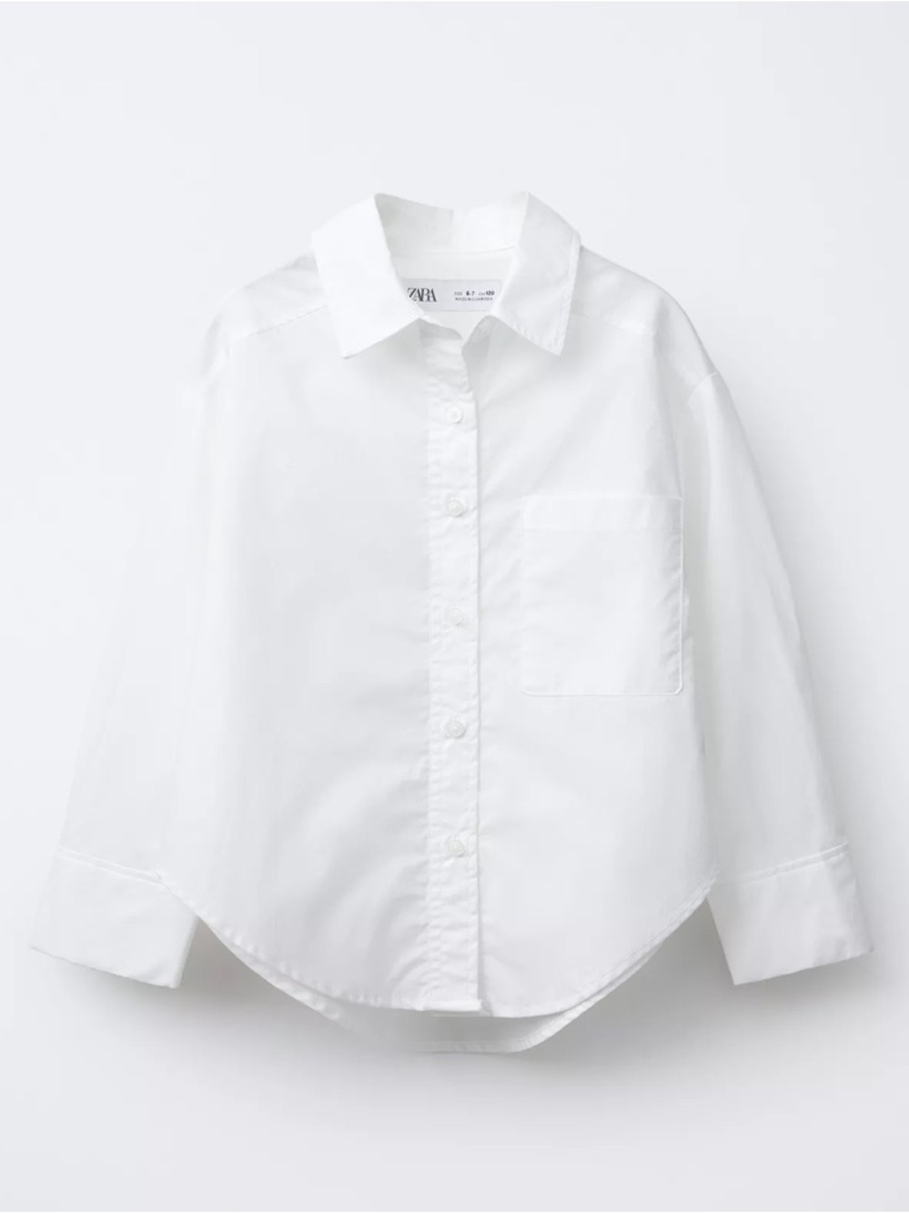 Girls 13-14 Zara White Button-Up Shirt - Classic Top